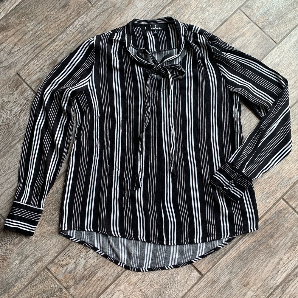 Lulus Tie Neck Blouse